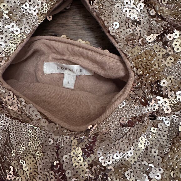 Noralee EUC Sequin Bronze Daisy Dress - Picture 3 of 4